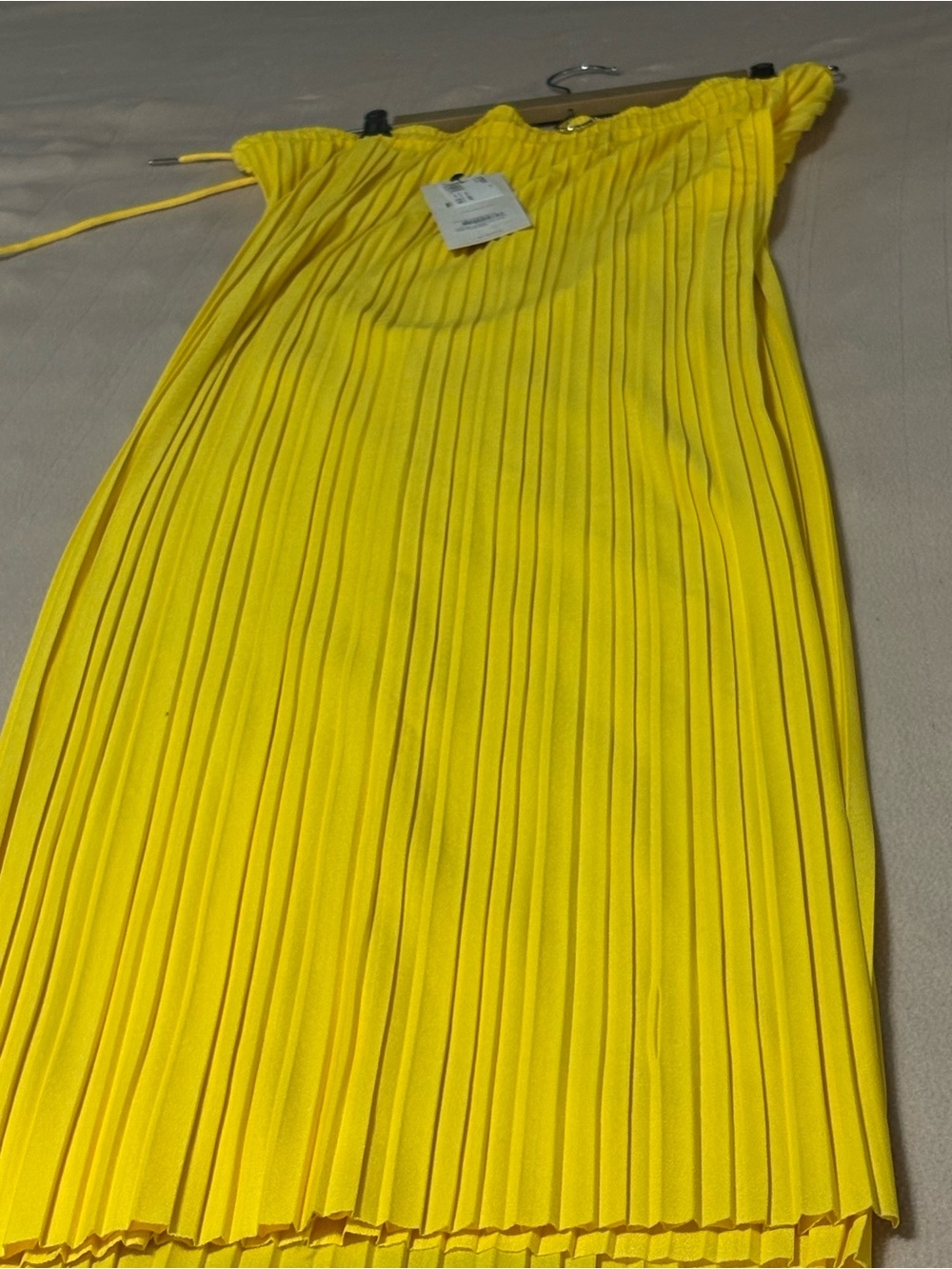 Pleated Wide-Leg Jumpsuit in Sunny Yellow